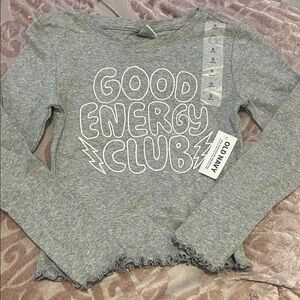 Old Navy Gray 'Good Energy Club' Long Sleeve Top